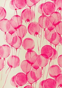 Pattern Ballons roses aquarelle