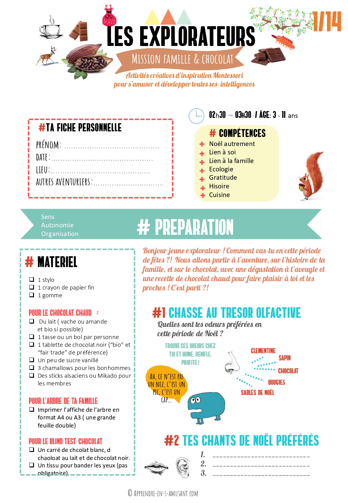 Kit d'inspiration Montessori PDF #3 Noël autrement famille et chocolat – Image 2