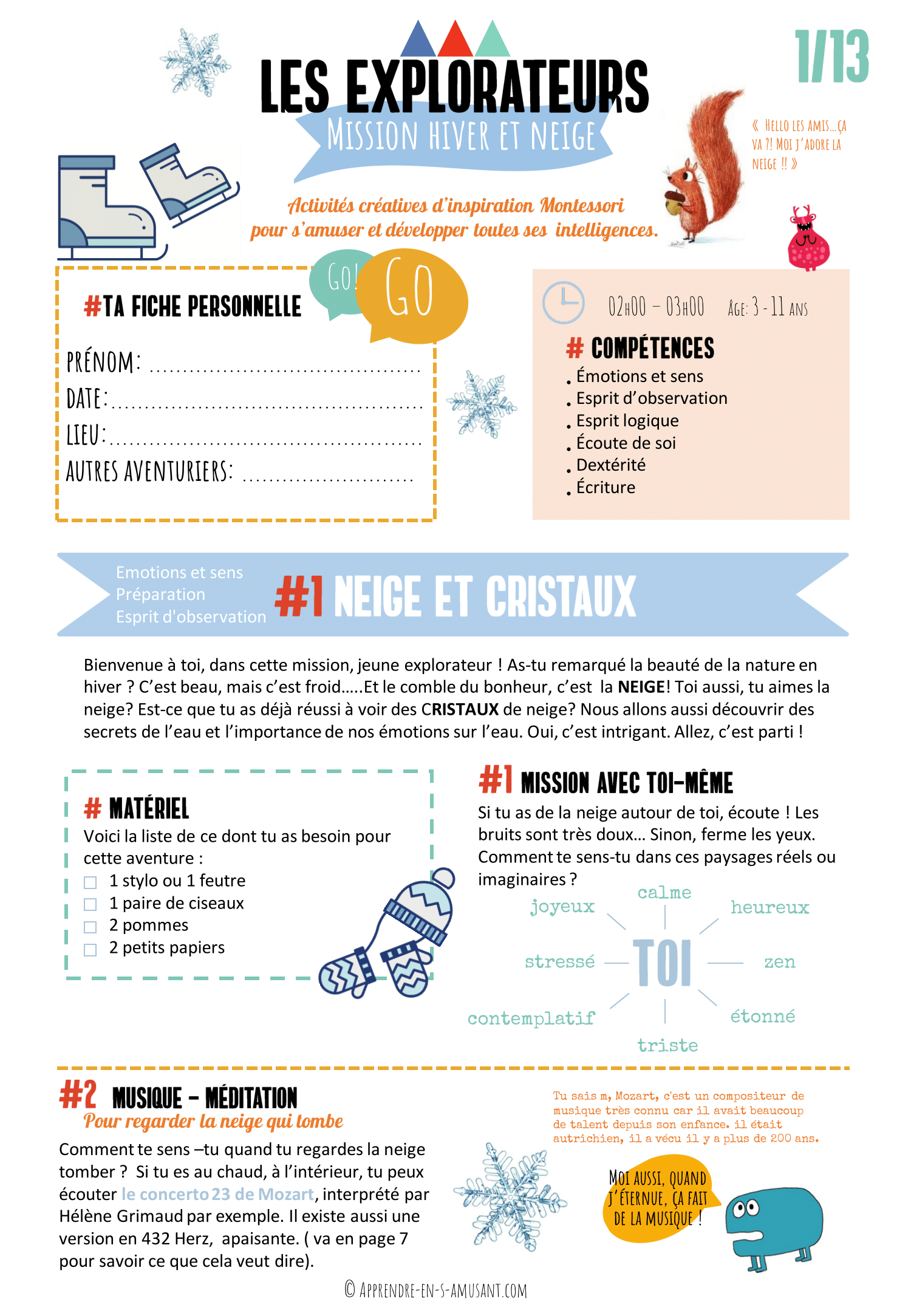 Kit d'inspiration Montessori PDF #4 Trésors cachés de l'hiver et émotions – Image 3